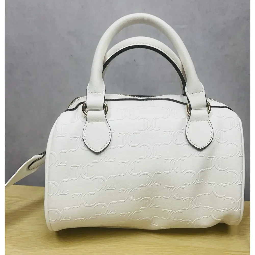 JUICY COUTURE Monogram/Gold White Satchel Bag With Bonus Mini Bag NWT